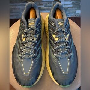 WOMENS HOKA ONE SPEEDGOAT 4 RUNNING SHOES 10 BLUE/TEAL OFF WHITE ACCENTS